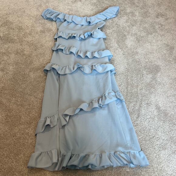 Show Me Your Mumu Women's Greta Dress‎ in Steel Blue Stretch Size M - Picture 8 of 9